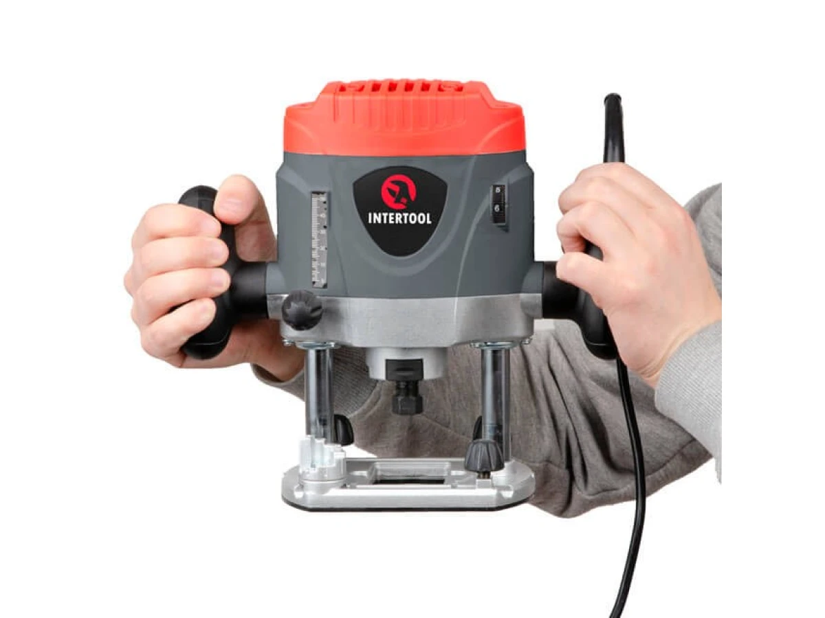 Фрезер, 1200 Вт, 8000-28000 об/хв., цанга 6/8 мм, макс глибина 52 мм INTERTOOL DT-0950 