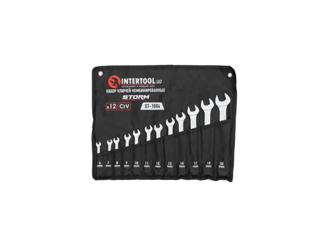 Набір ключів комбінованих 12 шт, 6-14, 17, 19, 22 мм, DIN3113 STORM INTERTOOL XT-1004 