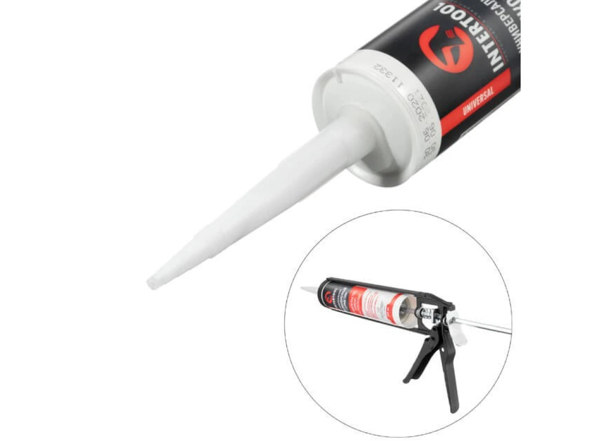 Герметик силиконовый универсальный, прозрачный, 300 мл / 320 г INTERTOOL FS-3050 