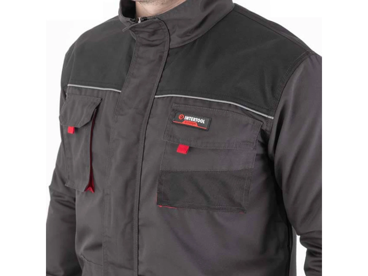 Куртка робоча 80% поліестер, 20% бавовна, щільність 260 г / м2, XL INTERTOOL SP-3004 