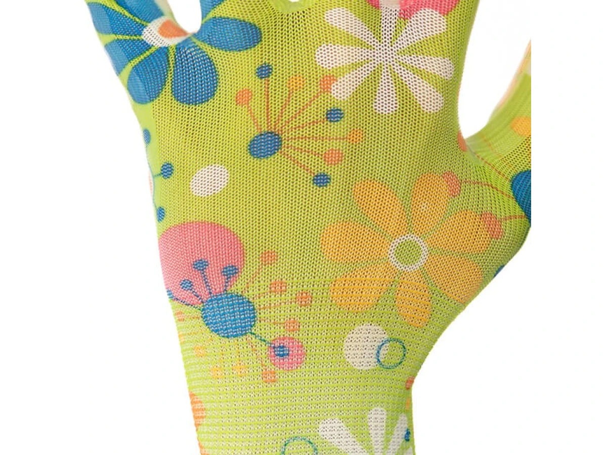 Перчатки садовые с нитриловым покрытием 8" зеленые INTERTOOL SP-0163 