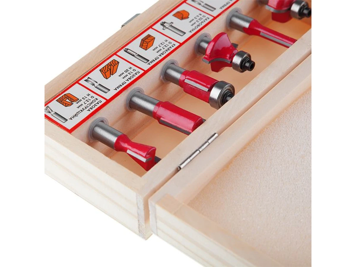 Набір фрез кінцевих по деревині, 6 шт INTERTOOL HT-0072 