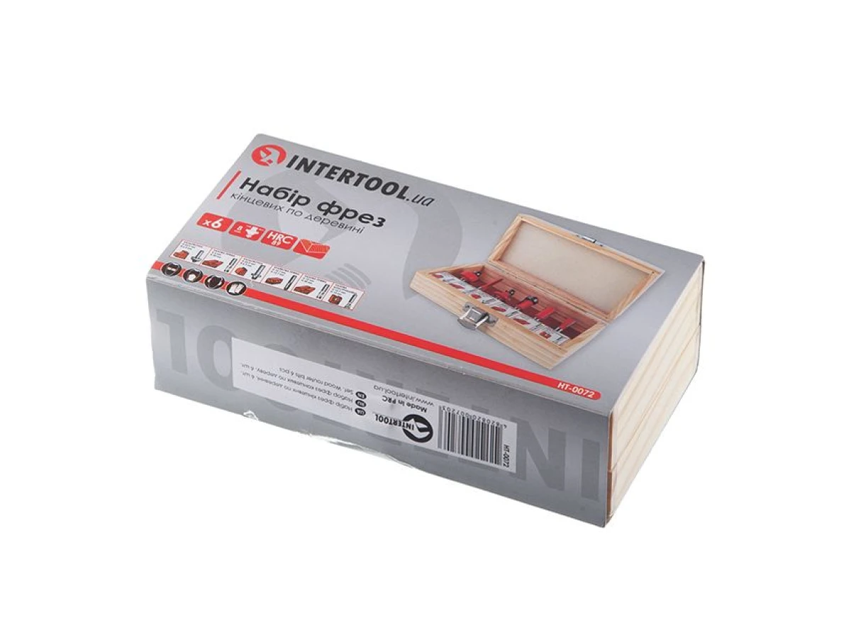 Набір фрез кінцевих по деревині, 6 шт INTERTOOL HT-0072 