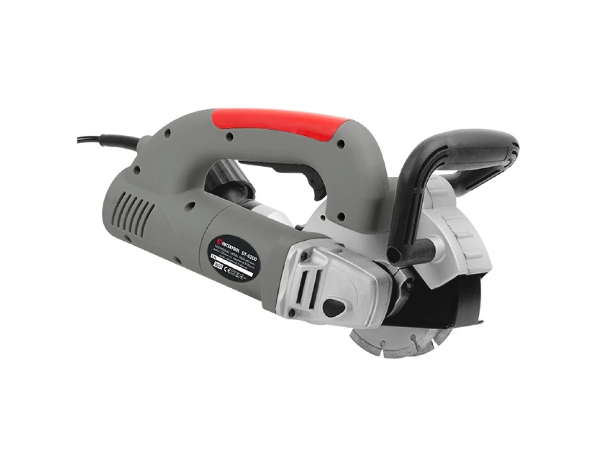 Штроборіз 1400 Вт, 9000 об/хв., диск 125 мм, гл. пропилу 8-30 мм, шир. пропилу 8-26 мм INTERTOOL DT-0200 