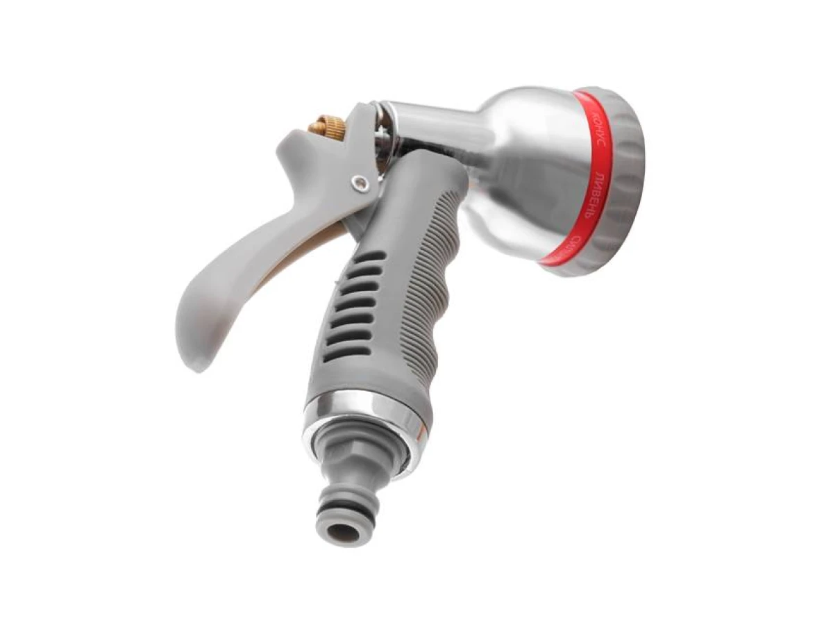 Пистолет-распылитель для полива хромированный, 8 функций INTERTOOL GE-0004 