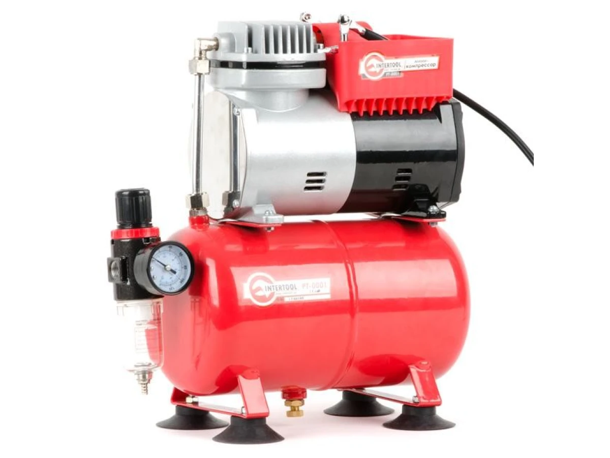 Компресор безмасляний 3 л, 0,3 кВт, 220 В, 3,2атм, 45л / хв INTERTOOL PT-0001 