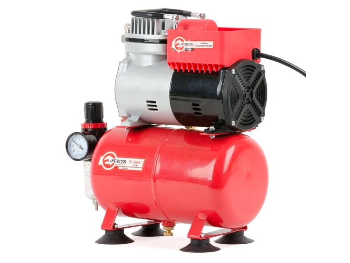 Компресор безмасляний 3 л, 0,3 кВт, 220 В, 3,2атм, 45л / хв INTERTOOL PT-0001 