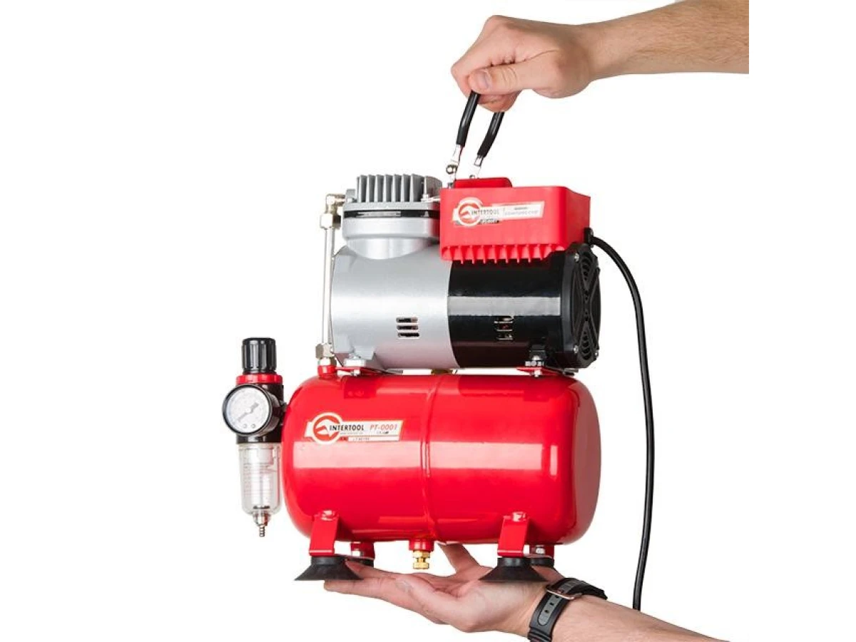 Компресор безмасляний 3 л, 0,3 кВт, 220 В, 3,2атм, 45л / хв INTERTOOL PT-0001 