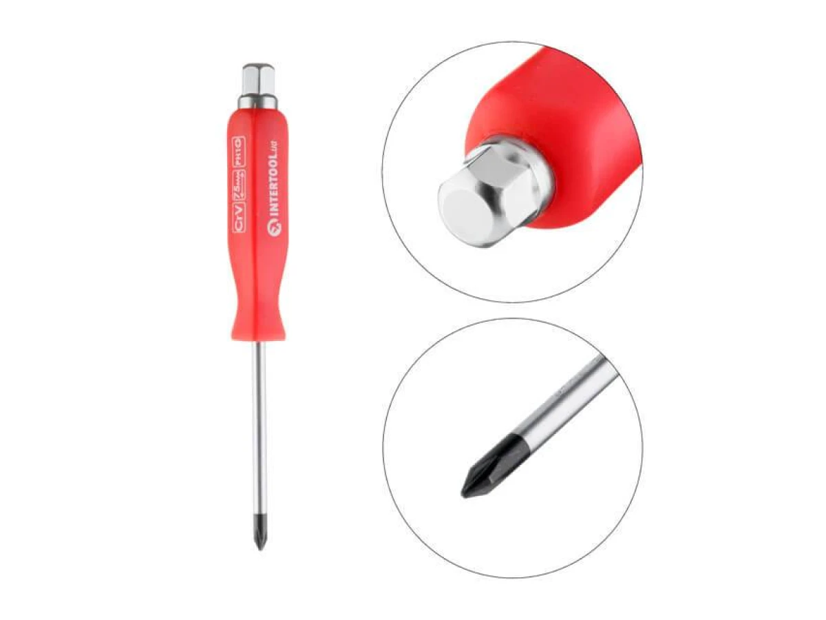 Викрутка ударна PH1*75 мм, CrV INTERTOOL HT-0486 