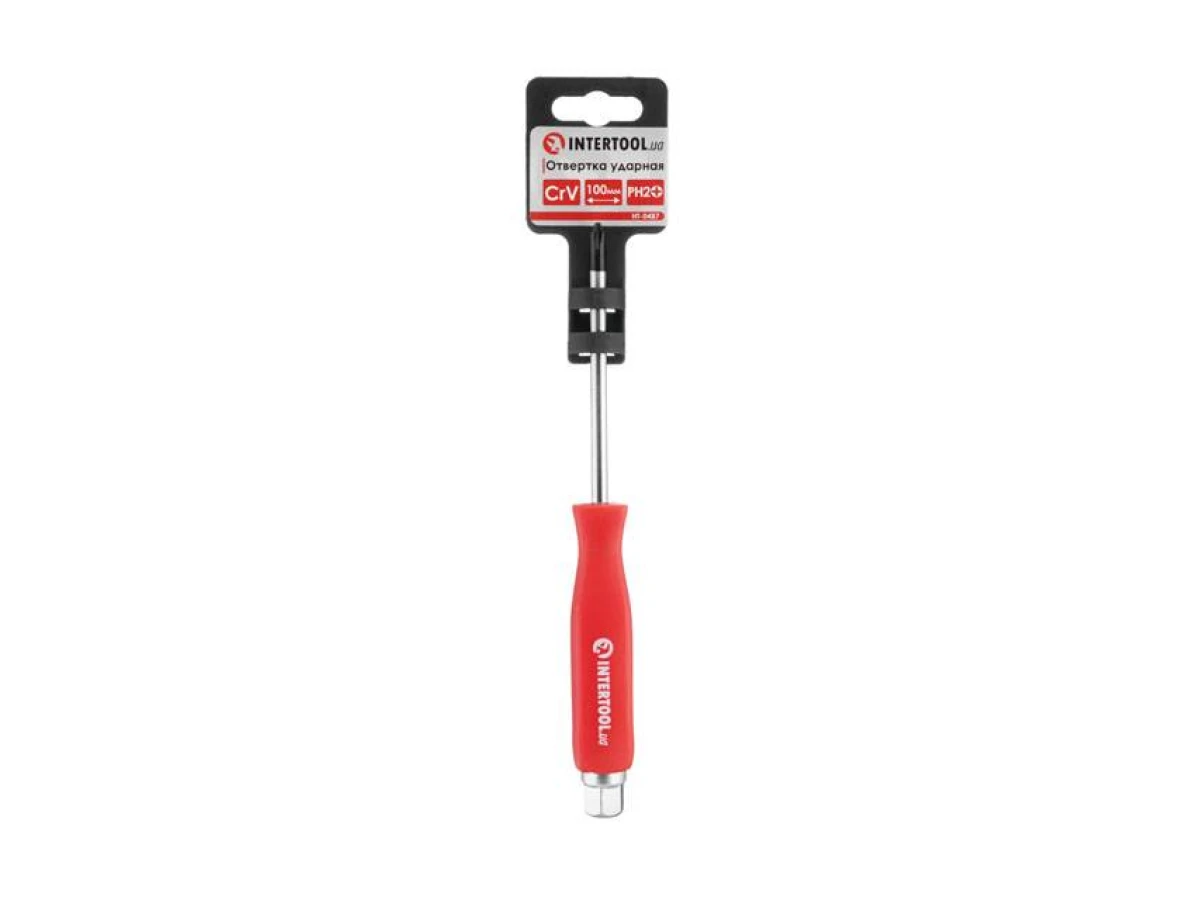 Викрутка ударна PH2*100 мм, CrV INTERTOOL HT-0487 