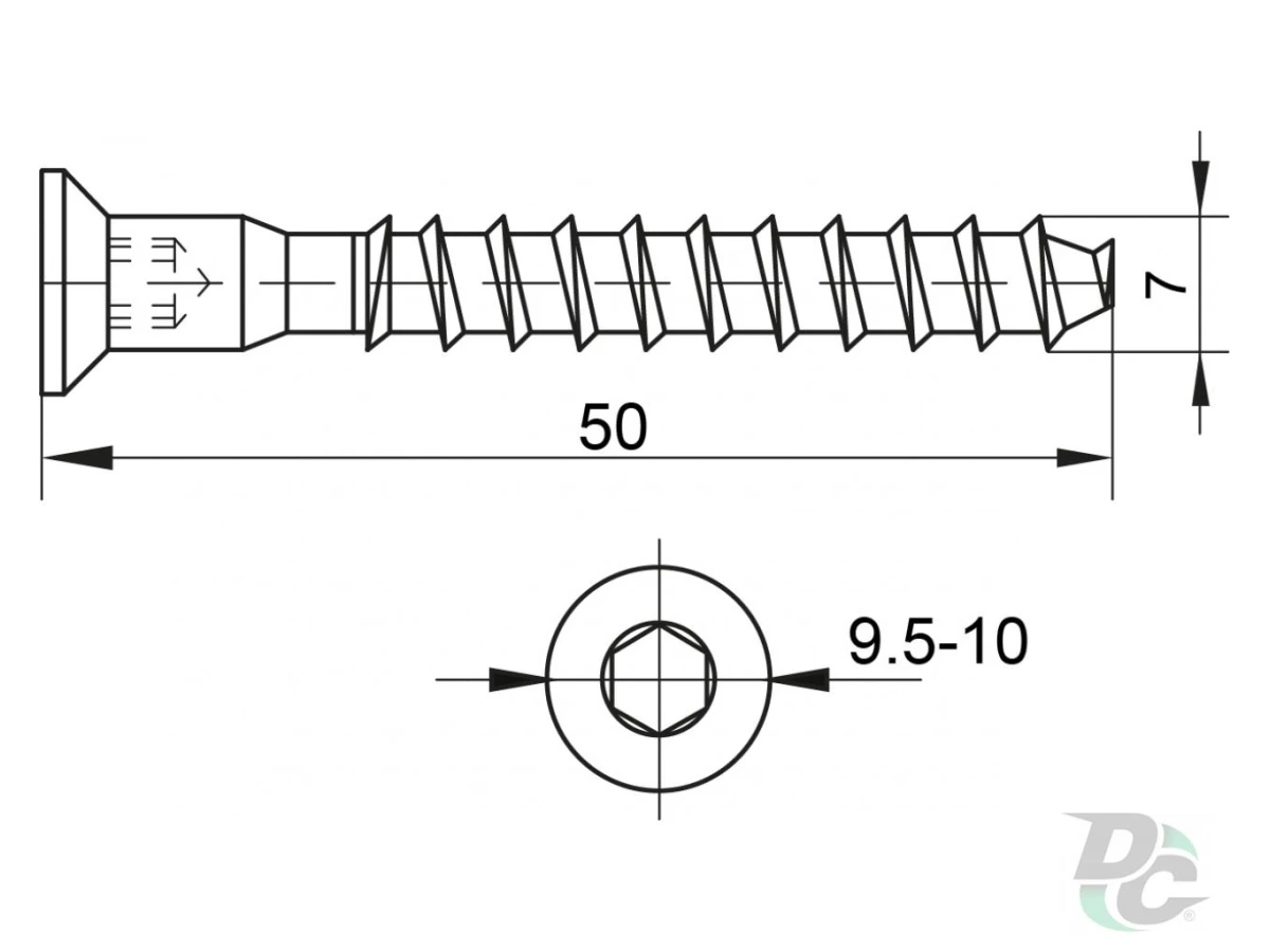 Конфірмат 7.0х50 мм оцинкований 