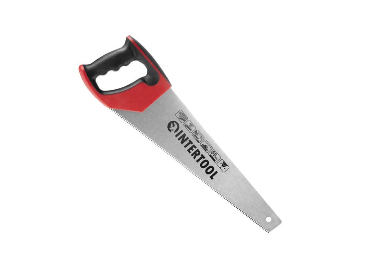 Ножівка по деревині 400 мм, із гартованим зубом, потрійне заточування, 7 зуб/дюйм INTERTOOL HT-3104 