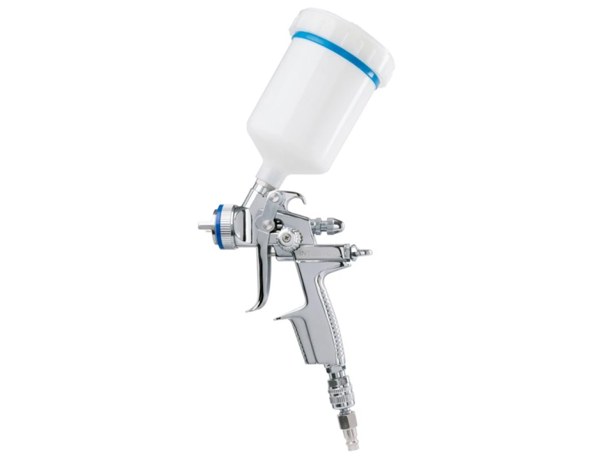 Фарбопульт пневматичний HVLP II професійний, форсунка 1.3 мм, верхній пластиковий бачок 600 мл, 2 бар INTERTOOL PT-0105 