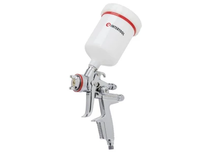 Фарбопульт пневматичний HVLP II професійний, форсунка 1.4 мм, верхній пластиковий бачок 600 мл, 2 бар INTERTOOL PT-0100