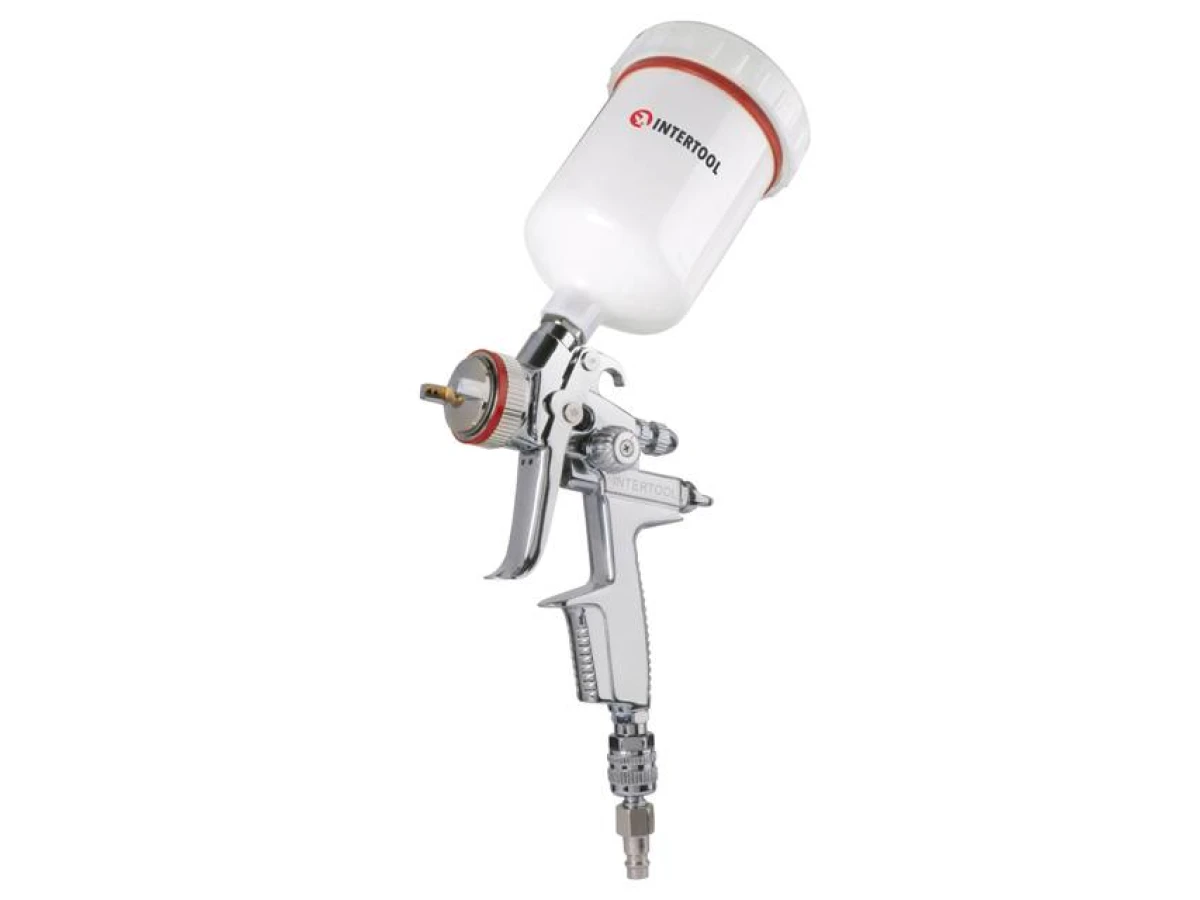Фарбопульт пневматичний HVLP II професійний, форсунка 1.4 мм, верхній пластиковий бачок 600 мл, 2 бар INTERTOOL PT-0100 