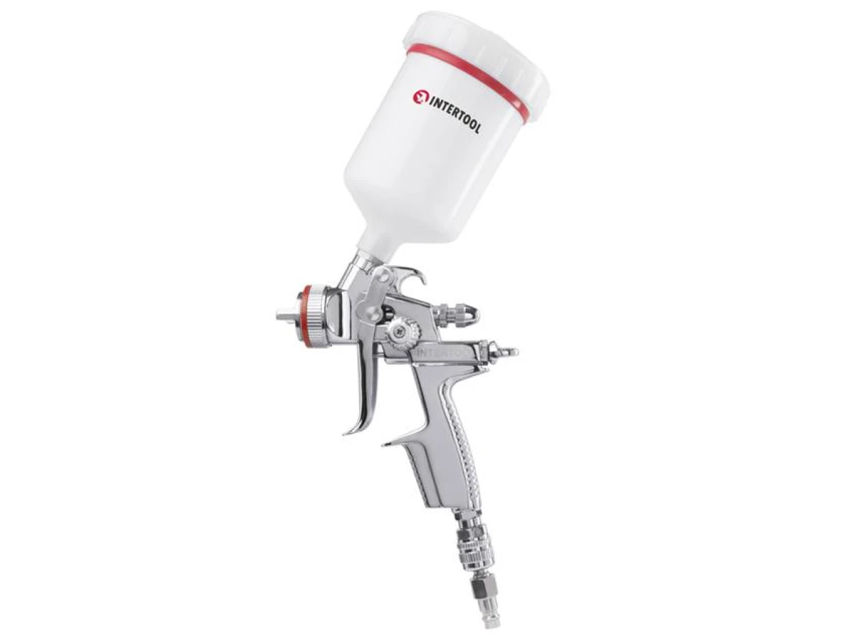 Фарбопульт пневматичний HVLP II професійний, форсунка 1.4 мм, верхній пластиковий бачок 600 мл, 2 бар INTERTOOL PT-0100 