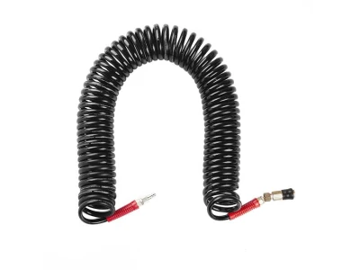 Шланг BLACK M-Flex 8*12 мм, 15 м спіральний поліуретановий з поворотним шарніром, латунними швидкороз'ємними з'єднаннями STORM INTERTOOL PT-1797