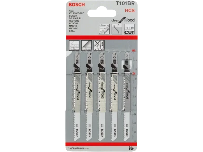 5 Лобзикових пилок T101 BR Clean for Wood, HCS