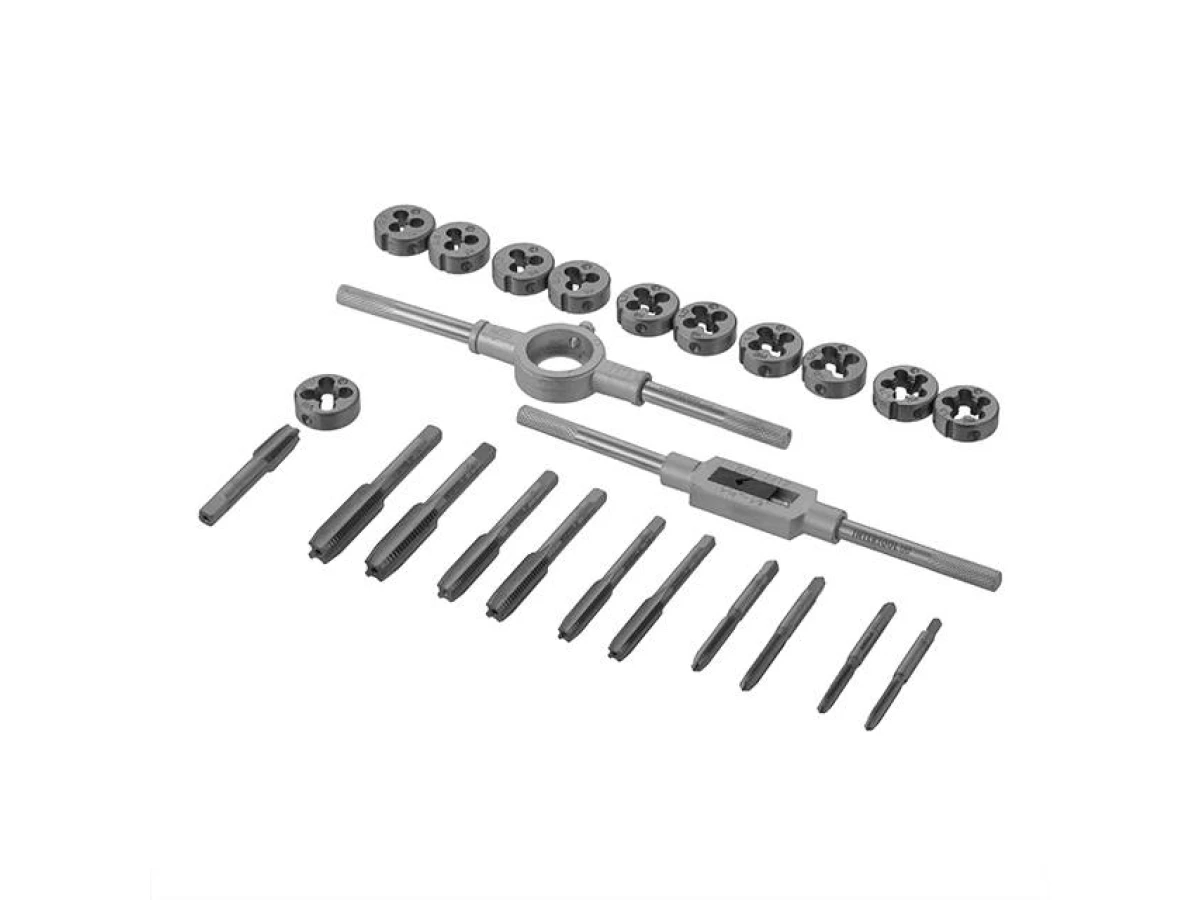 Набор плашек M5-M12 и метчиков M5-M12, 24ед INTERTOOL SD-8026 