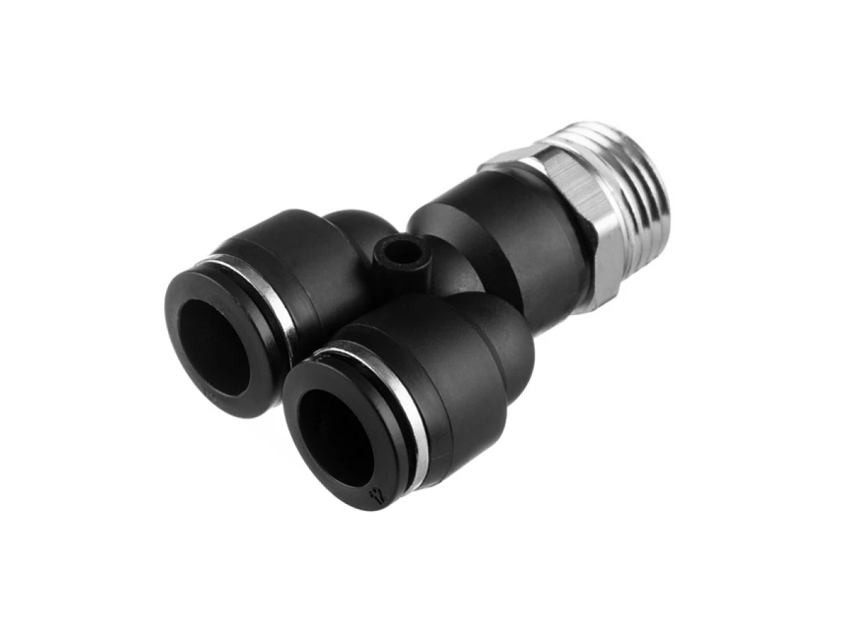 З'єднання цангове Y-подібне для поліуретанових та ін. шлангів 12*12 мм, 1/2" зовн. різьба INTERTOOL PT-2389 