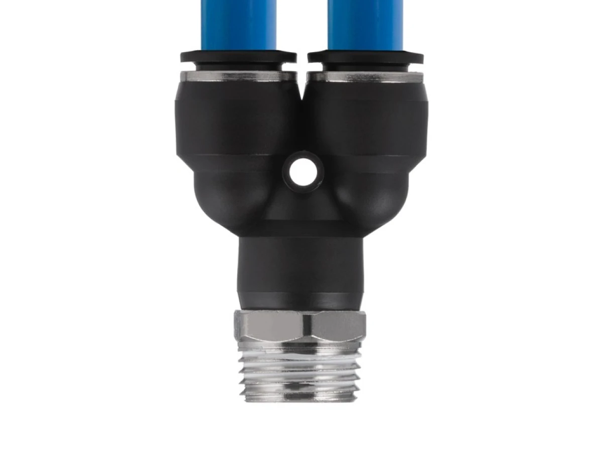 З'єднання цангове Y-подібне для поліуретанових та ін. шлангів 12*12 мм, 1/2" зовн. різьба INTERTOOL PT-2389 