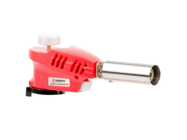 Горелка газовая, пьезозажигание на курке, регулятор, рассекатель пламени INTERTOOL GB-0023 