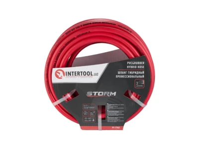 Шланг гібридний професійний, 20 атм, 6*11 мм, 15 м, з латунними швидкороз'ємними з'єднаннями, STORM INTERTOOL PT-1765
