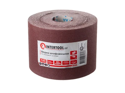 Шлифовальная шкурка на тканевой основе К60, 20 cм x 50 м INTERTOOL BT-0716