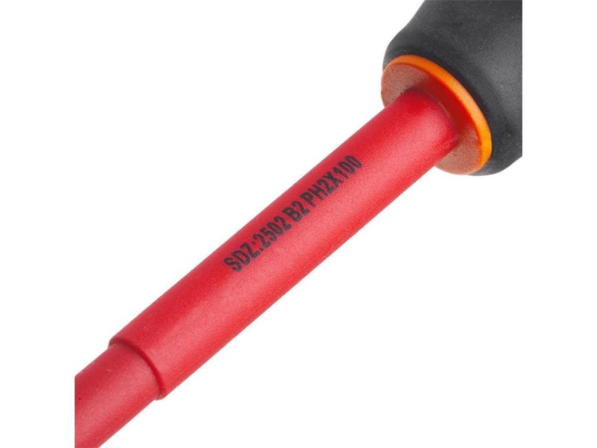 Отвертка изолированная крестовая PH2 * 100 мм, 1000 В INTERTOOL VT-3212 