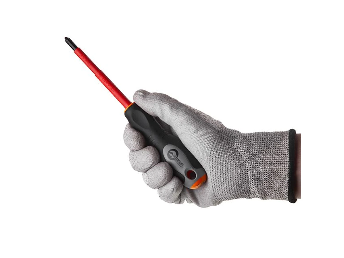 Отвертка изолированная крестовая PH2 * 100 мм, 1000 В INTERTOOL VT-3212 