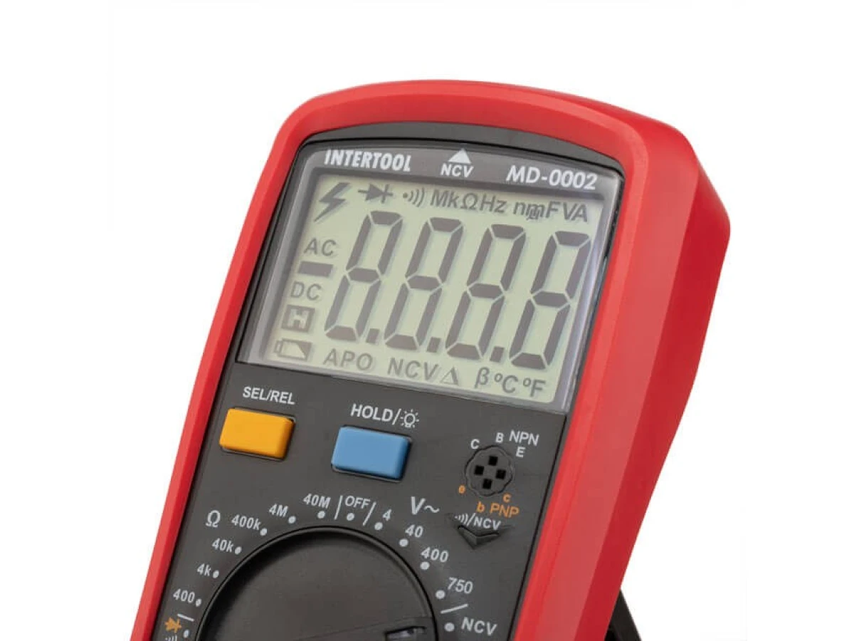 Мультиметр цифровой CAT III - 600 В / CAT II - 1000 В INTERTOOL MD-0002 