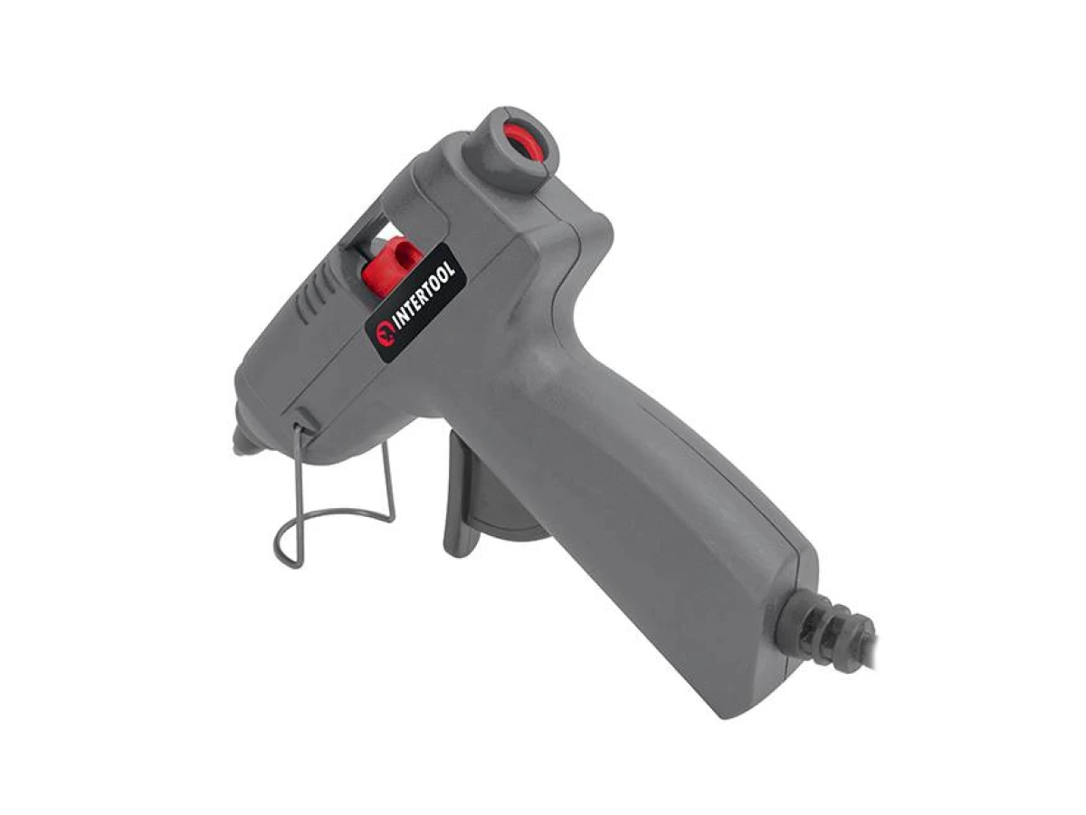 Пистолет клеевой 10 Вт, 230 В, под стержни 7-8 мм, 6-10 г/мин. INTERTOOL RT-1009 