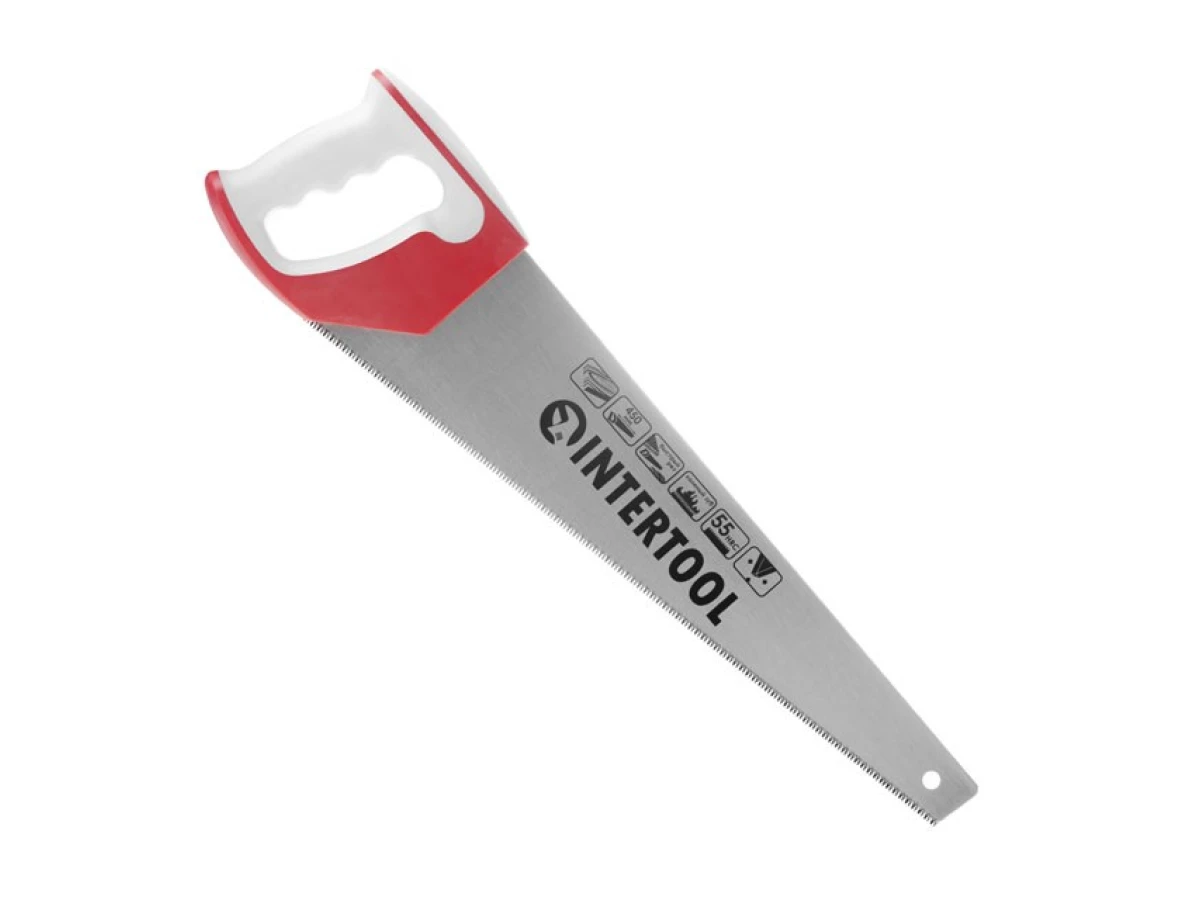 Ножівка по деревині 450 мм з гартованим зубом, потрійне заточування, 11 зуб/дюйм INTERTOOL HT-3162 