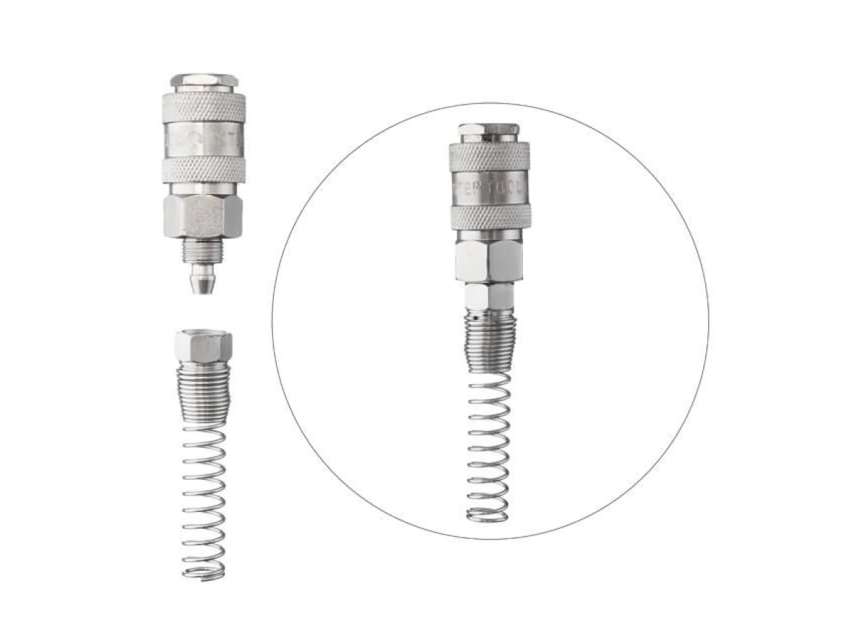 Быстроразъемное соединение с пружиной для спиральных и прямых шлангов 5,5х8 мм INTERTOOL PT-1830 