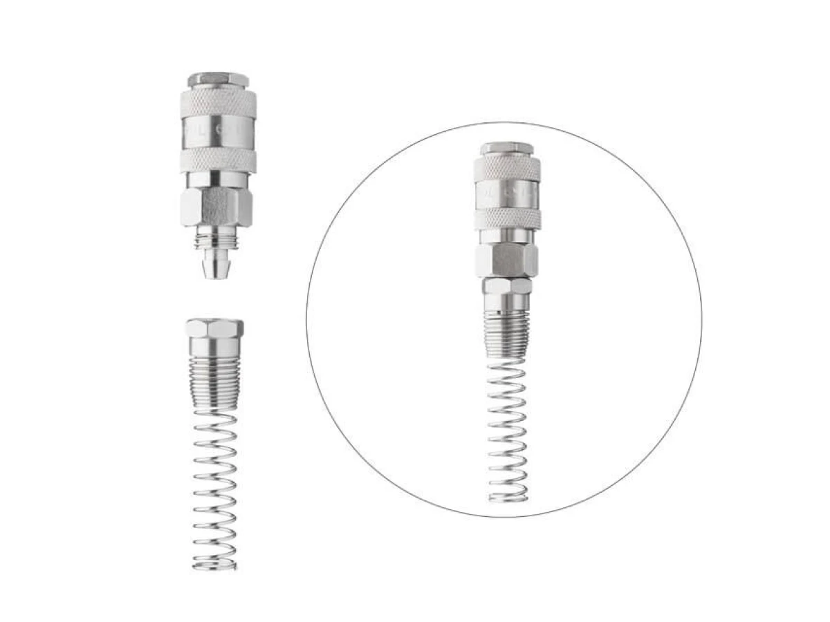 Швидкороз'ємне з'єднання з пружиною для спіральних і прямих шлангів 6,5х10 мм INTERTOOL PT-1831 