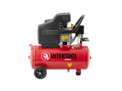 Компресор 24 л, 1.5 кВт, 220 В, 8 aтм, 206 л/хв. INTERTOOL PT-0009