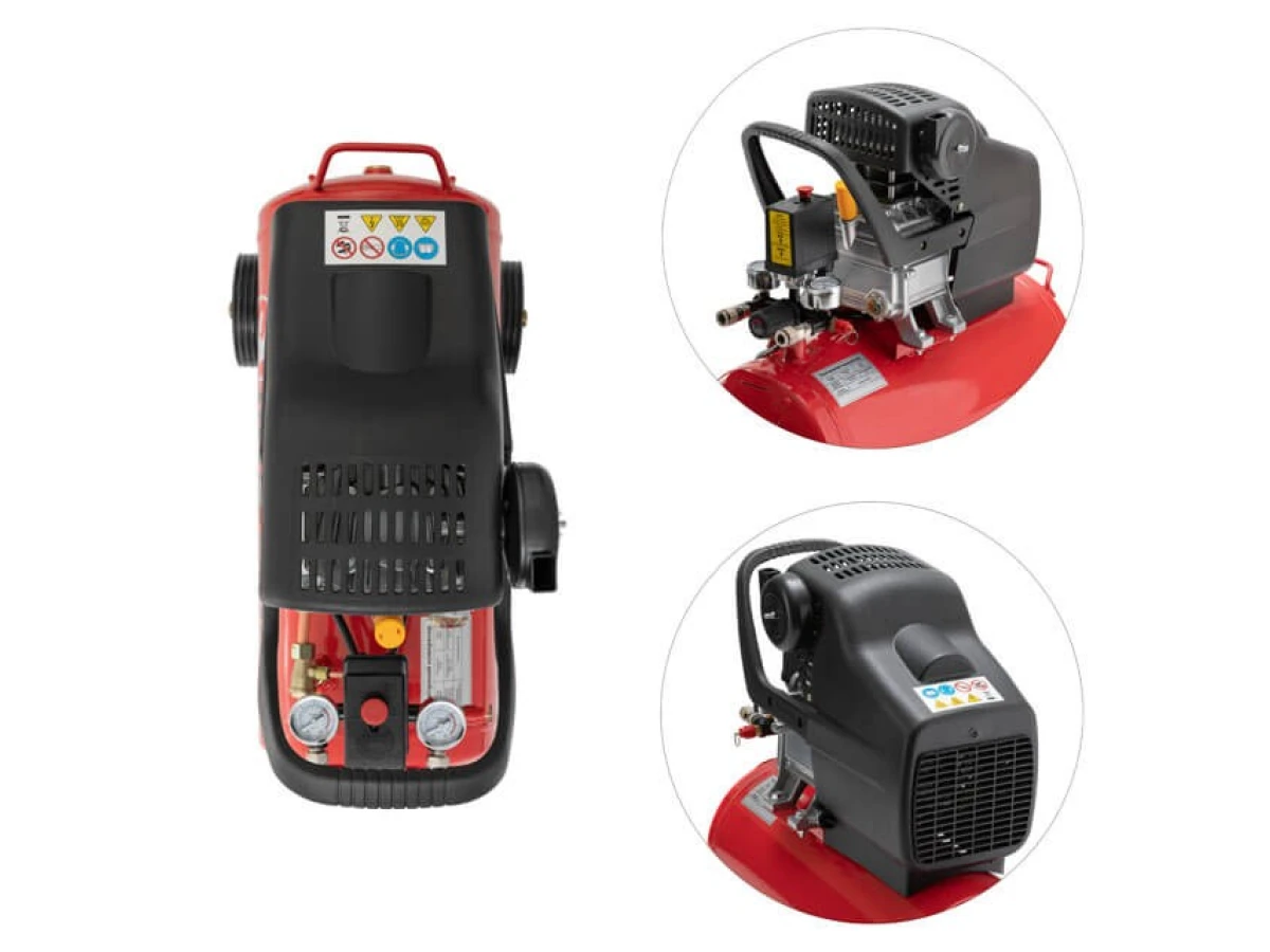 Компресор 24 л, 1.5 кВт, 220 В, 8 aтм, 206 л/хв. INTERTOOL PT-0009 