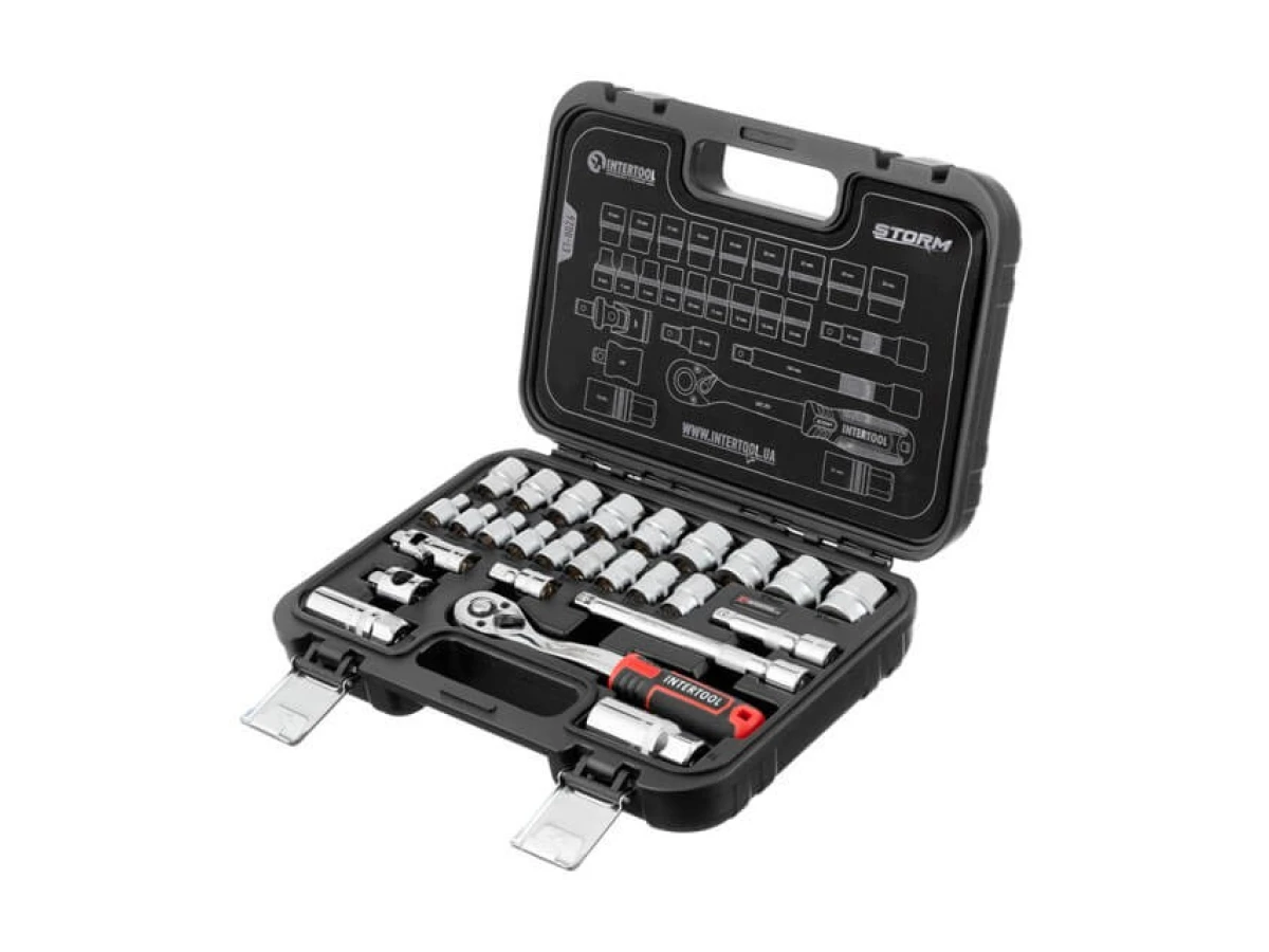 Набір інструментів 3/8", 26 од., Cr-V STORM INTERTOOL ET-8026 