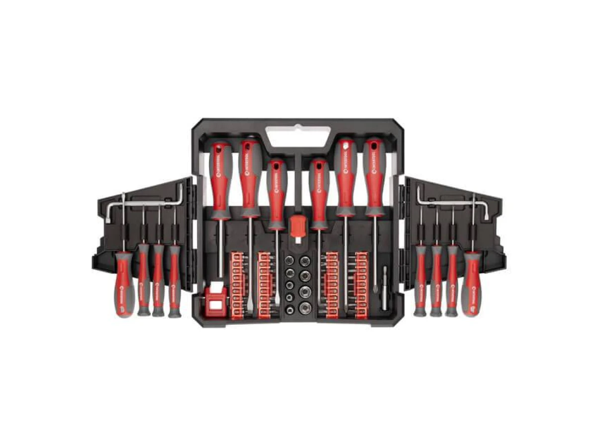 Набір викруток з комплектом насадок і головок 63 од. INTERTOOL VT-3363 