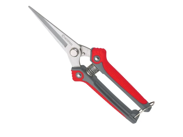 Секатор для винограду 200 мм, INOX, двокомпонентна рукоятка INTERTOOL FT-1015 