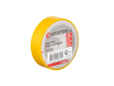 Стрічка ізоляційна, 17 мм * 10 м * 0.15 мм, жовта INTERTOOL IT-0032