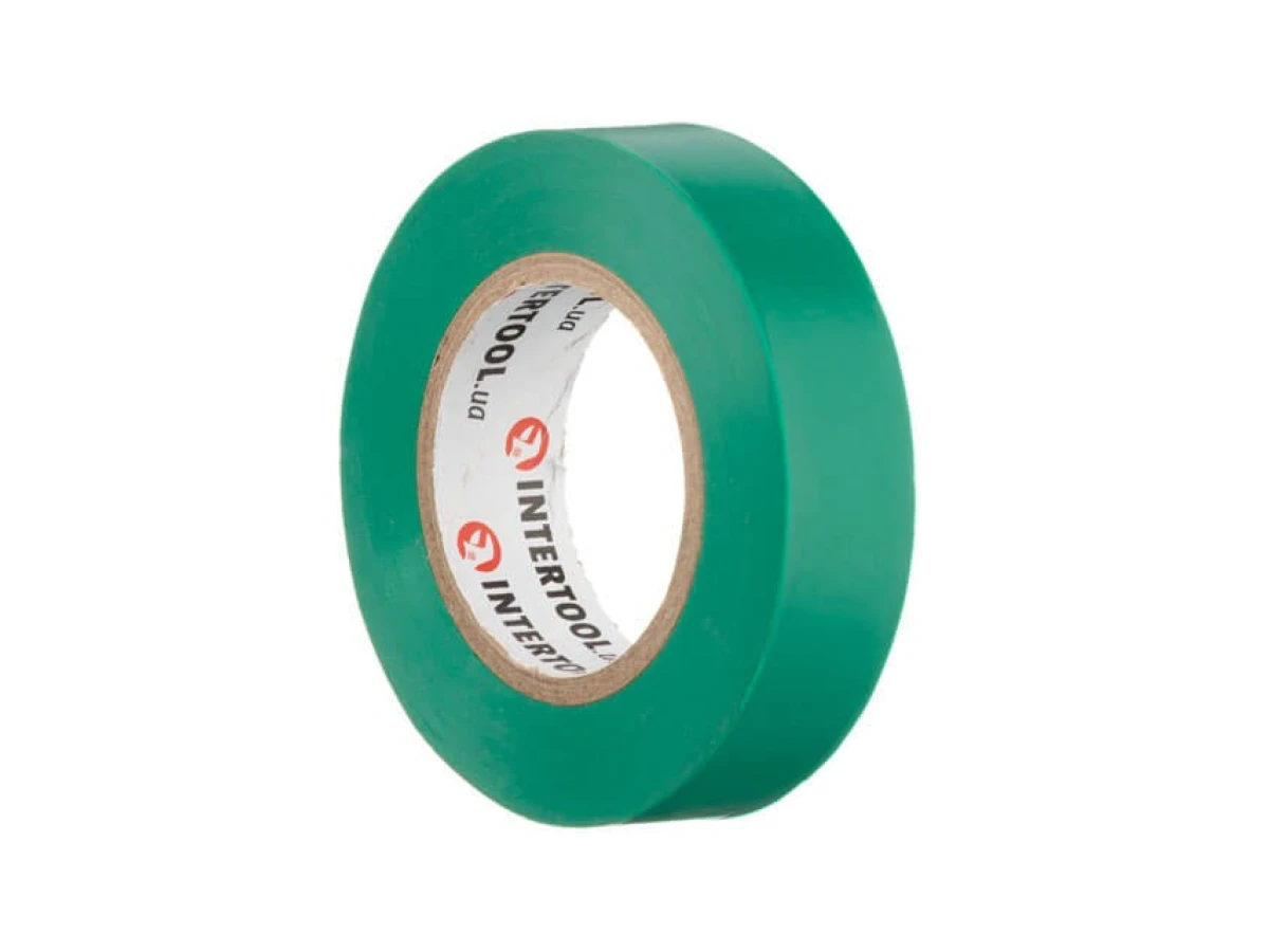 Стрічка ізоляційна, 17 мм * 15 м * 0.15 мм, зелена INTERTOOL IT-0041 