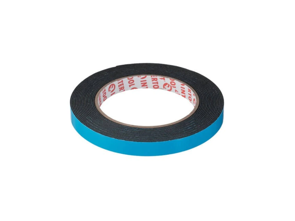 Стрічка клейка двостороння автомобільна, 12 мм * 5 м * 1 мм, чорна, спінений поліетилен INTERTOOL KT-0811 