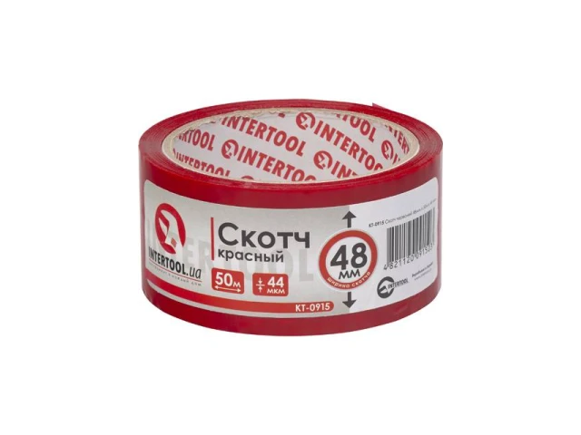 Скотч червоний 48мм * 50м * 44 мкм INTERTOOL KT-0915 