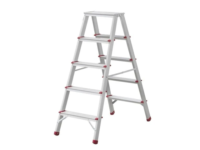 Стремянка алюминиевая двусторонняя 5 ступени, высота 1094 мм INTERTOOL LT-1105 