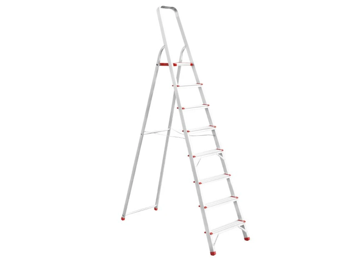 Стремянка алюминиевая 8 ступеней, высота до платформы 1720 мм INTERTOOL LT-1008 