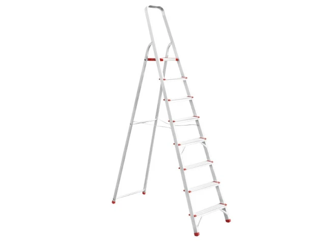 Стремянка алюминиевая 8 ступеней, высота до платформы 1720 мм INTERTOOL LT-1008 