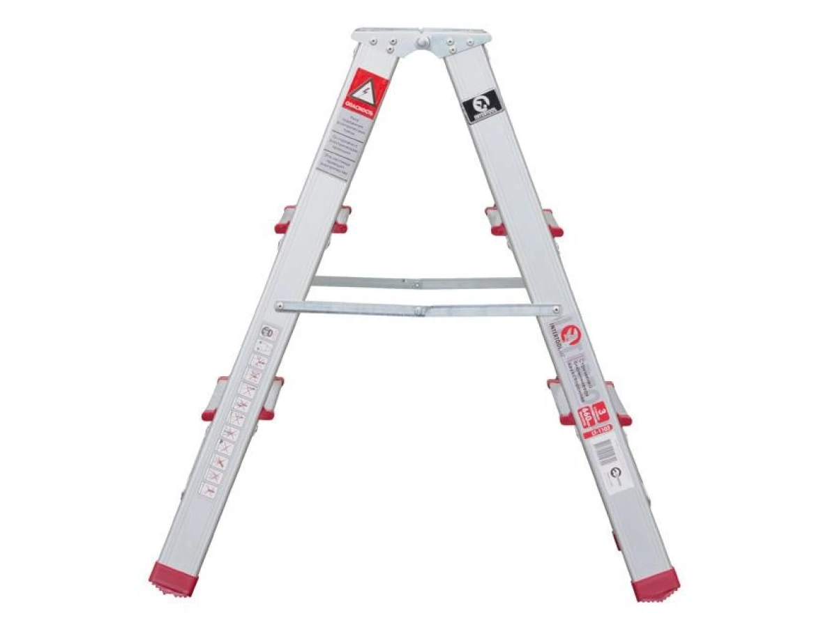 Стремянка алюминиевая двусторонняя 3 ступени, высота 668 мм INTERTOOL LT-1103 