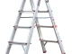 Стремянка алюминиевая двусторонняя 4 ступени, высота 876 мм INTERTOOL LT-1104 