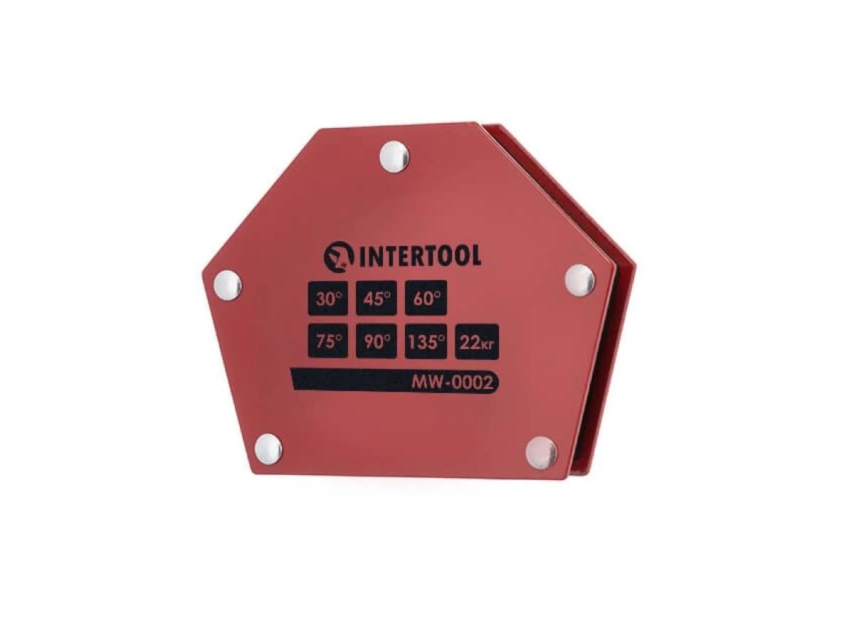 Тримач магнітний для зварювання трапеція, 30°, 45°, 60°, 75°, 90°, 135°, 22 кг, 115*90*17 мм INTERTOOL MW-0002 